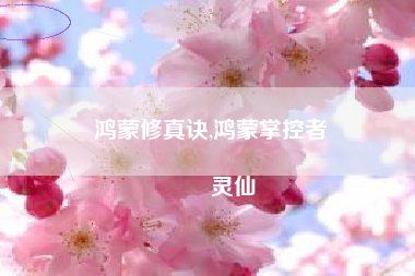 鸿蒙修真诀,鸿蒙掌控者
灵仙 鸿蒙修真诀,鸿蒙掌控者
灵仙