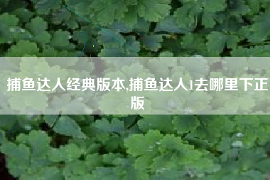 捕鱼达人经典版本,捕鱼达人1去哪里下正版