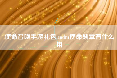 使命召唤手游礼包,codm使命勋章有什么用