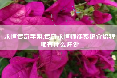 永恒传奇手游,传奇永恒师徒系统介绍拜师有什么好处