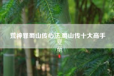 荒神罪蜀山传心法,蜀山传十大高手