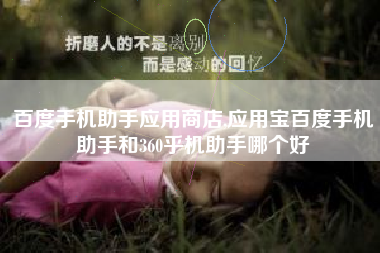 百度手机助手应用商店,应用宝百度手机助手和360乎机助手哪个好