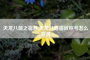 天龙八部之宿敌,天龙八部宿敌称号怎么获得