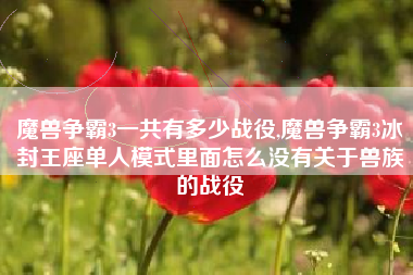 魔兽争霸3一共有多少战役,魔兽争霸3冰封王座单人模式里面怎么没有关于兽族的战役