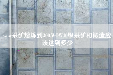wow采矿熔炼到300,WOW40级采矿和锻造应该达到多少