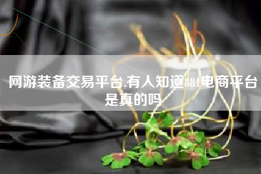 网游装备交易平台,有人知道881电商平台是真的吗