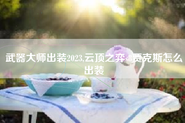 武器大师出装2023,云顶之弈s8贾克斯怎么出装