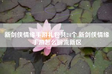 新剑侠情缘手游礼包共24个,新剑侠情缘手游怎么回流新区