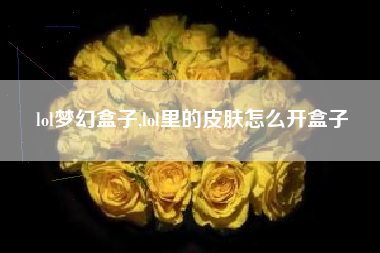 lol梦幻盒子,lol里的皮肤怎么开盒子