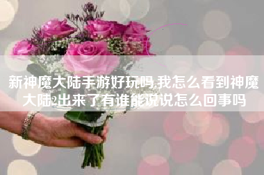 新神魔大陆手游好玩吗,我怎么看到神魔大陆2出来了有谁能说说怎么回事吗