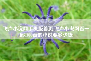 飞卢小说网手机版首页,飞卢小说网看一部1000章的小说要多少钱