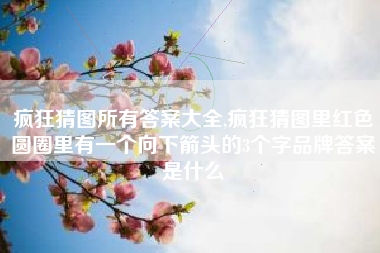 疯狂猜图所有答案大全,疯狂猜图里红色圆圈里有一个向下箭头的3个字品牌答案是什么