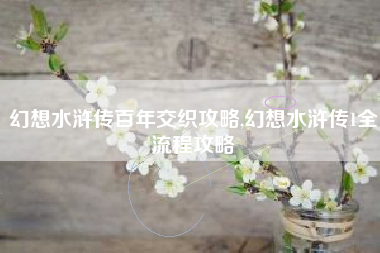 幻想水浒传百年交织攻略,幻想水浒传1全流程攻略