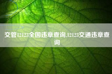 交管12123全国违章查询,12123交通违章查询