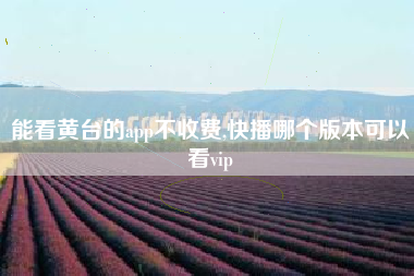 能看黄台的app不收费,快播哪个版本可以看vip