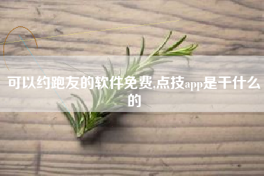 可以约跑友的软件免费,点技app是干什么的