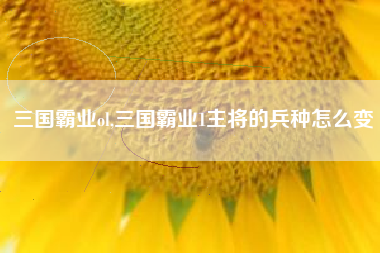 三国霸业ol,三国霸业1主将的兵种怎么变