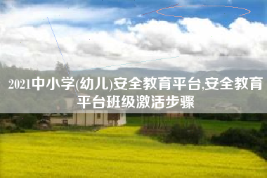 2021中小学(幼儿)安全教育平台,安全教育平台班级激活步骤