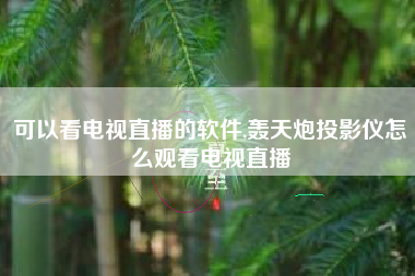 可以看电视直播的软件,轰天炮投影仪怎么观看电视直播