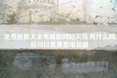 免费追剧大全电视剧网站火鸟,有什么网站可以免费看电视剧