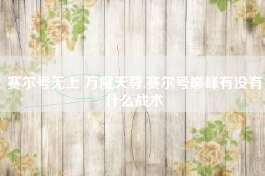 赛尔号无上 万魔天尊,赛尔号巅峰有没有什么战术