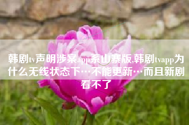 韩剧tv声明涉案app系山寨版,韩剧tvapp为什么无线状态下…不能更新…而且新剧看不了