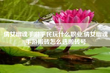 倩女幽魂手游平民玩什么职业,倩女幽魂手游搬砖怎么选搬砖号