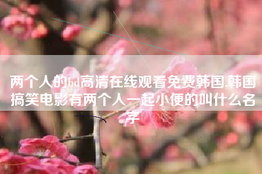 两个人的bd高清在线观看免费韩国,韩国搞笑电影有两个人一起小便的叫什么名字