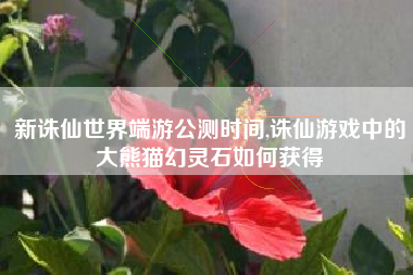 新诛仙世界端游公测时间,诛仙游戏中的大熊猫幻灵石如何获得