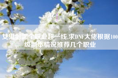 女鬼剑哪个职业超一线,求DNF大佬根据100级副本情况推荐几个职业