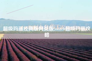 超级玛丽经典版网页版,switch超级玛丽攻略