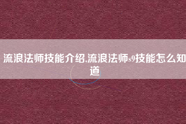 流浪法师技能介绍,流浪法师s9技能怎么知道