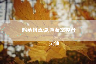 鸿蒙修真诀,鸿蒙掌控者
灵仙 鸿蒙修真诀,鸿蒙掌控者
灵仙