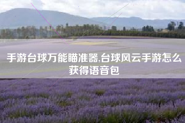手游台球万能瞄准器,台球风云手游怎么获得语音包