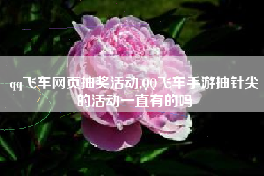 qq飞车网页抽奖活动,QQ飞车手游抽针尖的活动一直有的吗