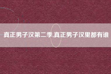 真正男子汉第二季,真正男子汉里都有谁