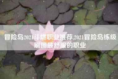 冒险岛2021斗燃职业推荐,2021冒险岛练级刷图最舒服的职业