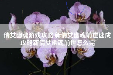倩女幽魂游戏攻略,新倩女幽魂前世速成攻略新倩女幽魂前世怎么完