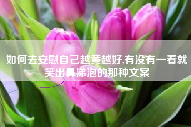 如何去安慰自己越黄越好,有没有一看就笑出鼻涕泡的那种文案