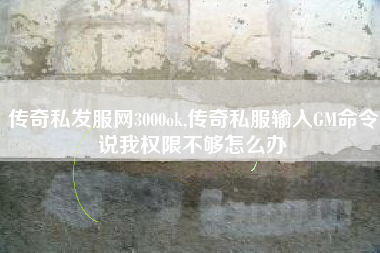 传奇私发服网3000ok,传奇私服输入GM命令说我权限不够怎么办