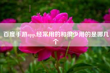 百度手游app,经常用的和很少用的是哪几个