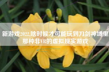 新游戏2022,啥时候才可能玩到刀剑神域里那种非VR的虚拟现实游戏