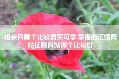 相亲网哪个比较真实可靠,靠谱的征婚网站征婚网站哪个比较好