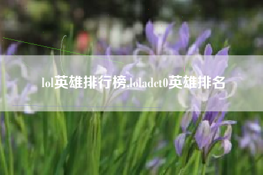 lol英雄排行榜,loladct0英雄排名