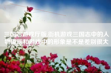 三国志游戏厅版,街机游戏三国志中的人物原画和游戏中的形象是不是差别很大