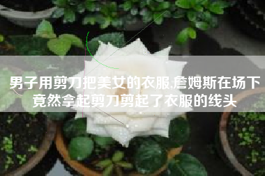 男子用剪刀把美女的衣服,詹姆斯在场下竟然拿起剪刀剪起了衣服的线头