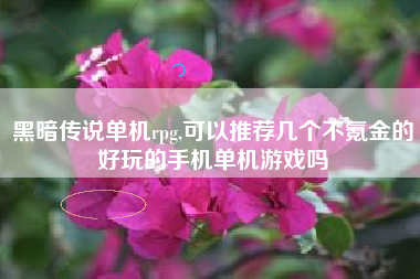 黑暗传说单机rpg,可以推荐几个不氪金的好玩的手机单机游戏吗