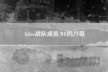 lolwe战队成员,WE的刀哥