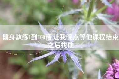 健身教练1到100话,让我晚点等他课程结束之后找他