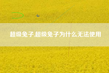 超级兔子,超级兔子为什么无法使用